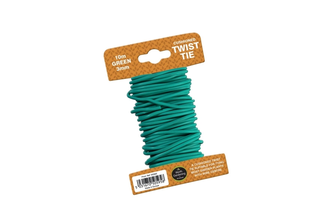 10m Cushioned Twist Tie 3mm Green - image 1