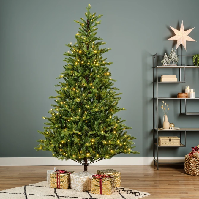 Allison Pine Pre-Lit Green 7ft Warm White LED 430L - image 1