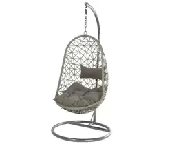 Bologna Wicker Hanging Egg Chair Grey