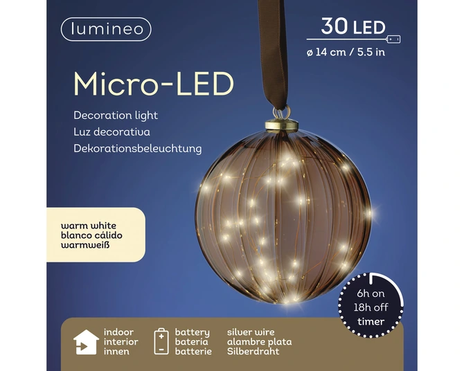 Brown Ball Micro LED BO Indoor Warm White 14cm - image 4