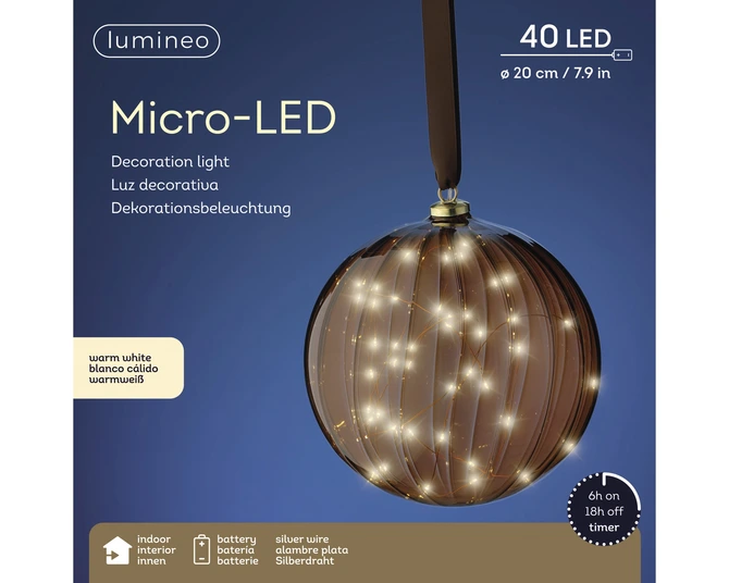 Brown Ball Micro LED BO Indoor Warm White 20cm - image 4