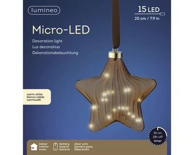 Brown Star Micro LED BO Indoor Warm White 20cm - image 4