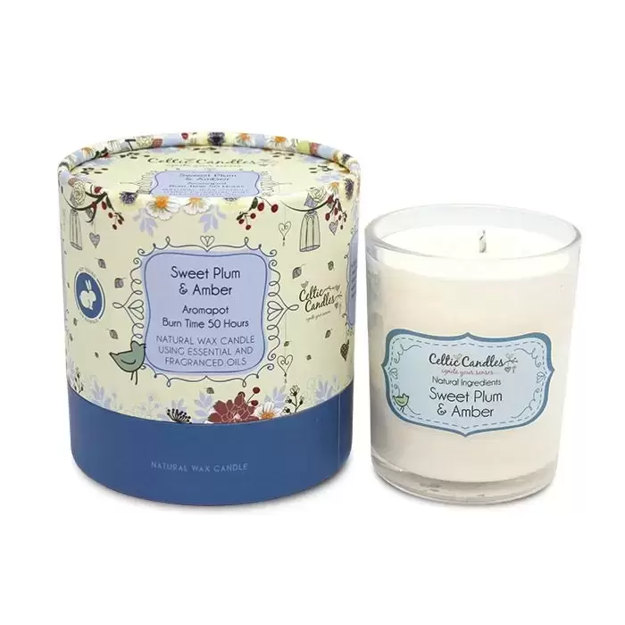 Celtic Candles 20cl Candle Sweet Plum & Amber Fernhill Garden Centre