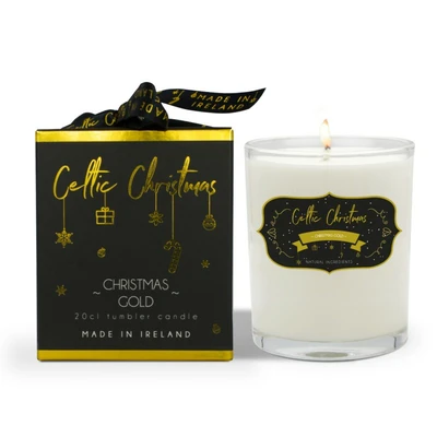 Celtic Candles Christmas Tumbler Candle Christmas Gold - image 1