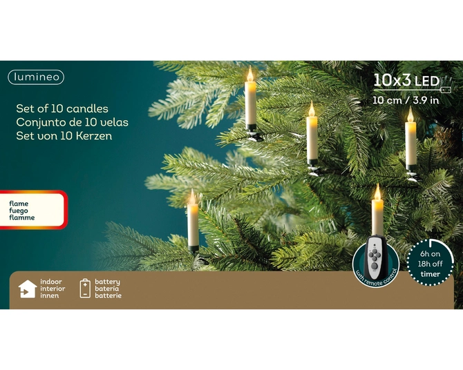 Christmas Candle Lights BO Indoor Set of 10 - image 4