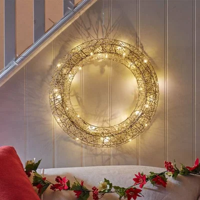 Christmas Wreath Gold Weave Wonder 40cm