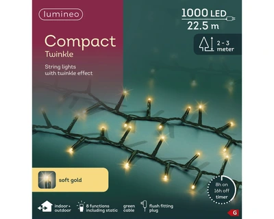 Compact Lights 1000 LED Twinkle Effect Soft Gold L2250cm - image 6