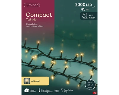 Compact Lights 2000 LED Twinkle Effect Soft Gold L4500cm - image 4