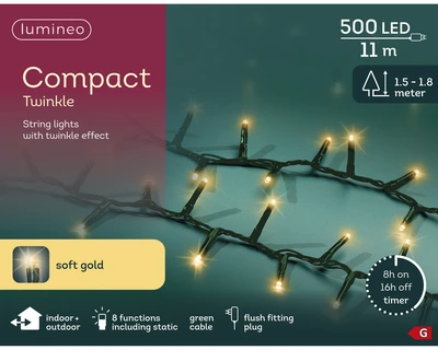 Compact Lights 500 LED Twinkle Effect Soft Gold L1100cm - image 6