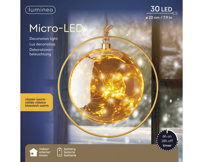 Decorative Ball Micro LED BO Indoor Amber/Classic Warm 20cm - image 5