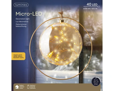 Decorative Ball Micro LED BO Indoor Amber/Classic Warm 26cm - image 4