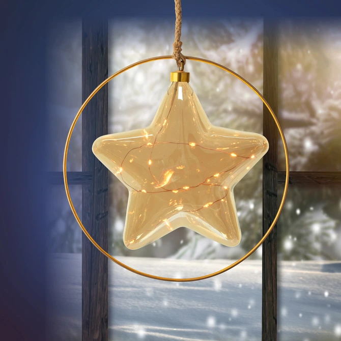 Decorative Star Micro LED BO Indoor Amber/Classic Warm 26cm - image 1