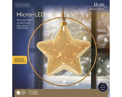 Decorative Star Micro LED BO Indoor Amber/Classic Warm 26cm - image 5