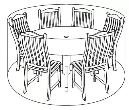 Deluxe Cover 6 Seat Round Dining Set - image 3