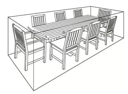 Deluxe Cover 8 Seat Rectangular Dining Set - image 3