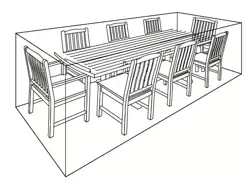 Deluxe Cover 8 Seat Rectangular Dining Set - image 3