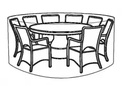 Deluxe Cover 8 Seat Round Dinning Set - image 3
