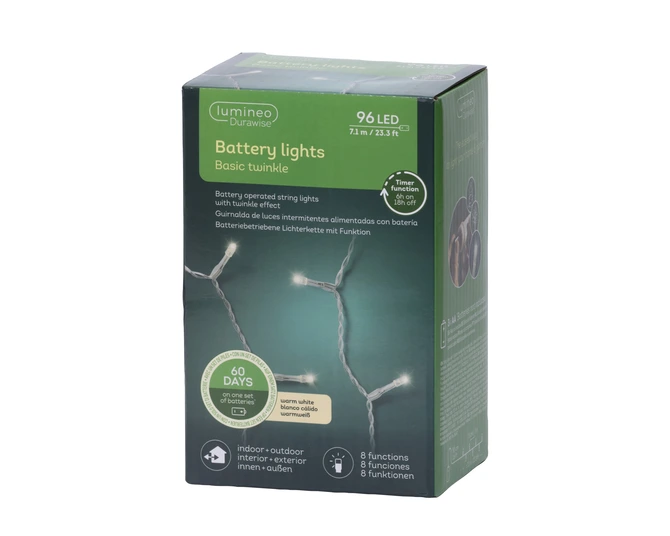 Durawise Basic 96 Battery Lights 8 Function Transparent/Warm White L710cm - image 5