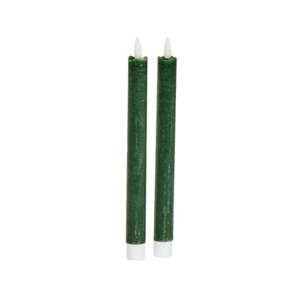 Faux Flame Table Candles, 2pk - Green