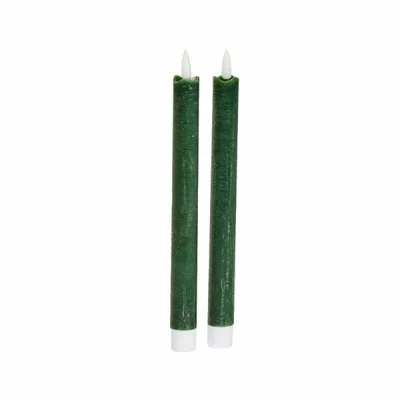 Faux Flame Table Candles, 2pk - Green