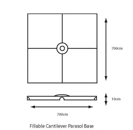 Fillable Cantilever Parasol Base - Black - image 2