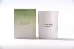 Green Angel White Linen Candle