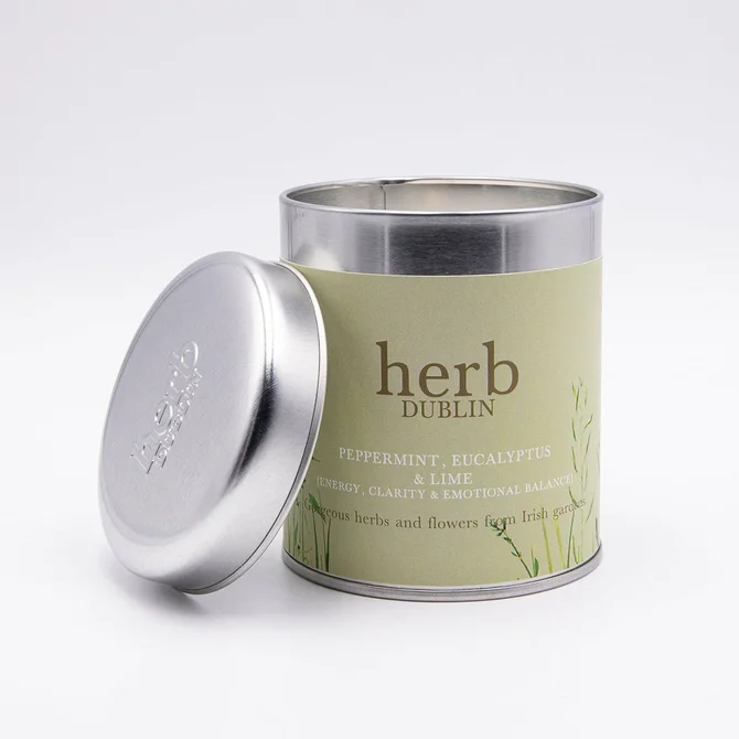 Herb Dublin Tin Candle Peppermint & Eucalyptus