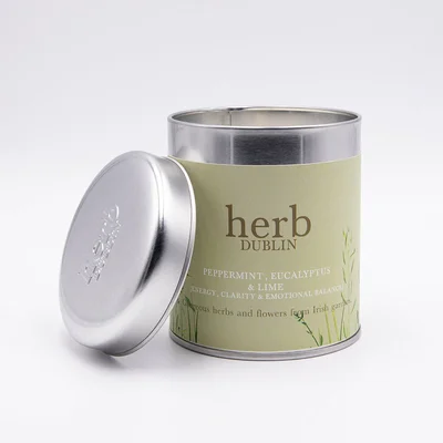 Herb Dublin Tin Candle Peppermint & Eucalyptus