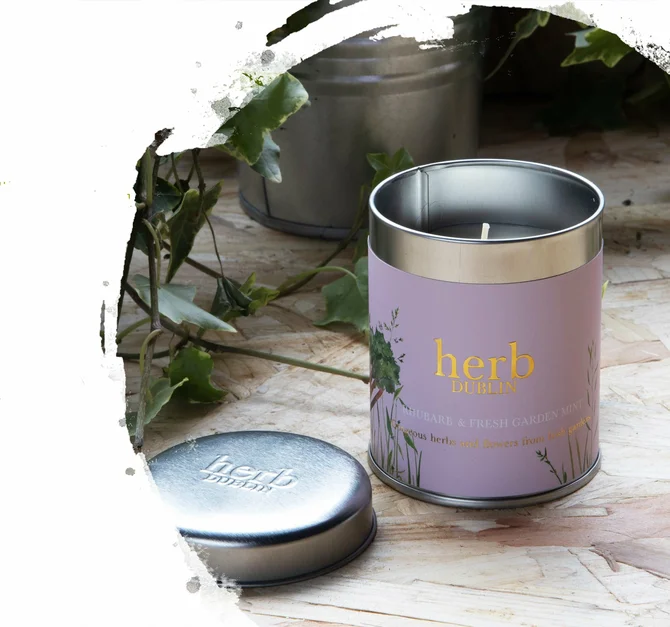 Herb Dublin Tin Candle Rhubarb