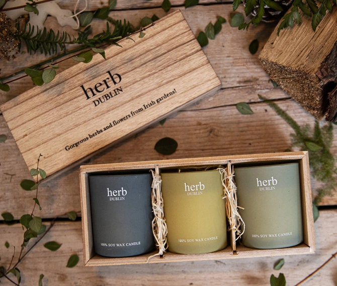 Herb Dublin Trio Wood Set Buttercup, Lemongrass, Peppermint