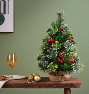 Ipswich Mini Tree Snowy Berries & Pinecones H60cm - image 1