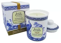 Julie Clarke Blue Peacock Storage Jar Candle Wild Fig, Blackcurrant & Vanilla
