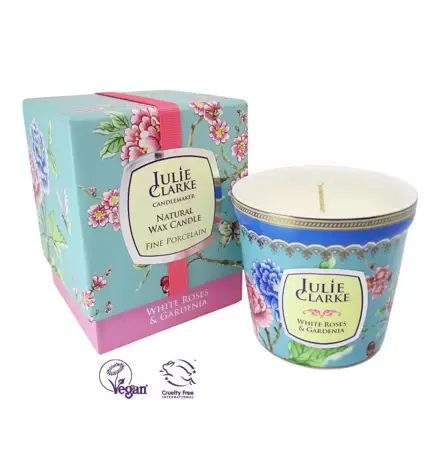 Julie Clarke Botanic Candle White Roses & Gardenia