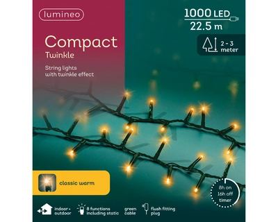 LED Compact Lights 2250cm-1000L | Classic Warm | 8-Function Twinkle Effect |Plug-In | Indoor & Outdo - image 2