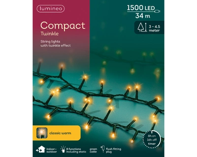 LED Compact Lights 3400cm-1500L | Classic Warm | 8-Function Twinkle Effect | Plug-In | Indoor & Outd - image 2