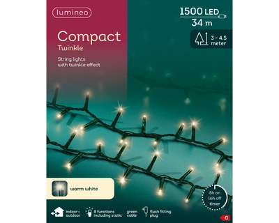 LED Compact Lights 3400cm-1500L | Warm White | 8-Function Twinkle Effect | Indoor & Outdoor - image 5