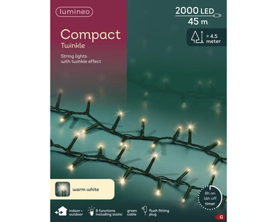 LED Compact Lights 4500cm-2000L | Warm White | 8 Function Twinkle Effect | Indoor & Outdoor - image 6