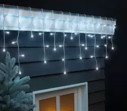 LED Icicle Lights 200cm-490L | Cool White | 8-Function Twinkle Effect | Plug-In | Outdoor - image 2