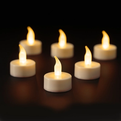 LED tealight plastic | White | Flame Effect | Battery Operated | White  - image 1