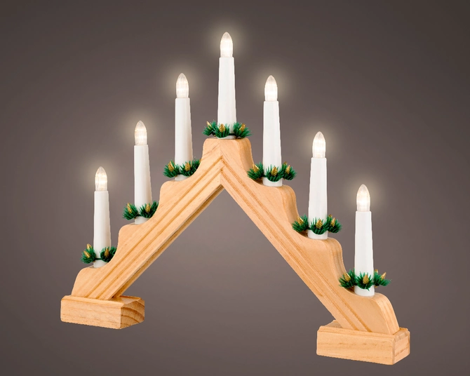 LED window Candle Arch wood BO indoor W39.5H32cm - image 1