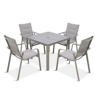 LeisureGrow Capri 4 Seater Dining Set with Parasol 2.5m - image 2