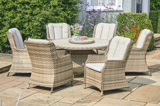 LeisureGrow Florance 6 Seater Dining Set with 3mtr Parasol