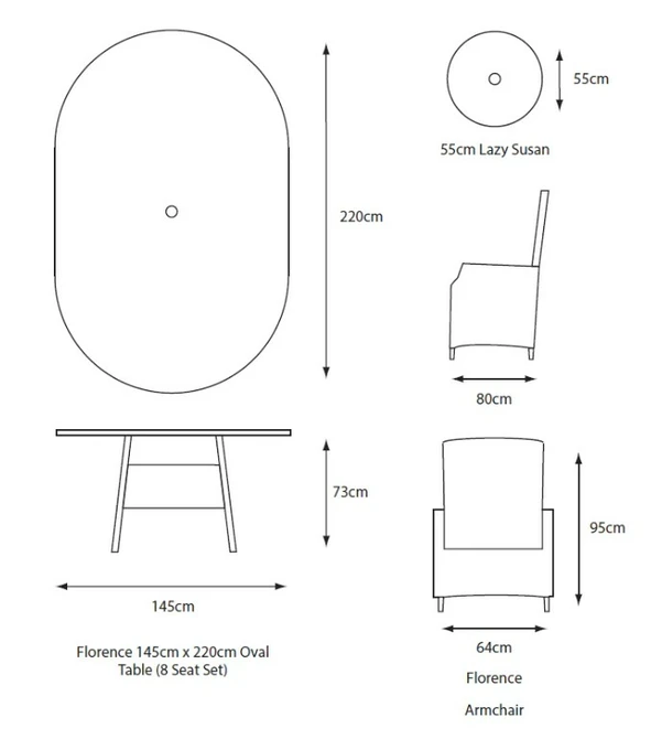 LeisureGrow Florence 8 Seater Dining Set - image 2