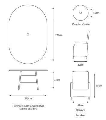 LeisureGrow Florence 8 Seater Dining Set - image 2