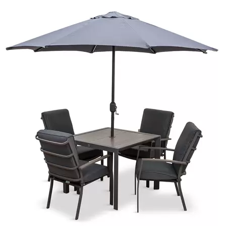 LeisureGrow Milano 4 Seater With Highback Chairs and Parasol - image 2