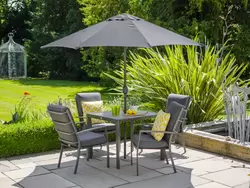 LeisureGrow Milano 4 Seater With Highback Chairs and Parasol - image 1