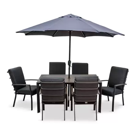 LeisureGrow Milano 6 Seater Dining Set with Highback Armchairs - image 2