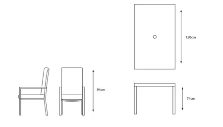 LeisureGrow Milano 6 Seater Dining Set with Highback Armchairs - image 3