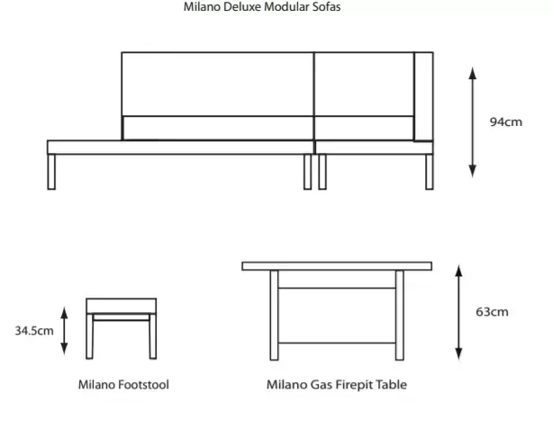 LeisureGrow Milano Deluxe Modular Firepit Set Fernhill Garden Centre