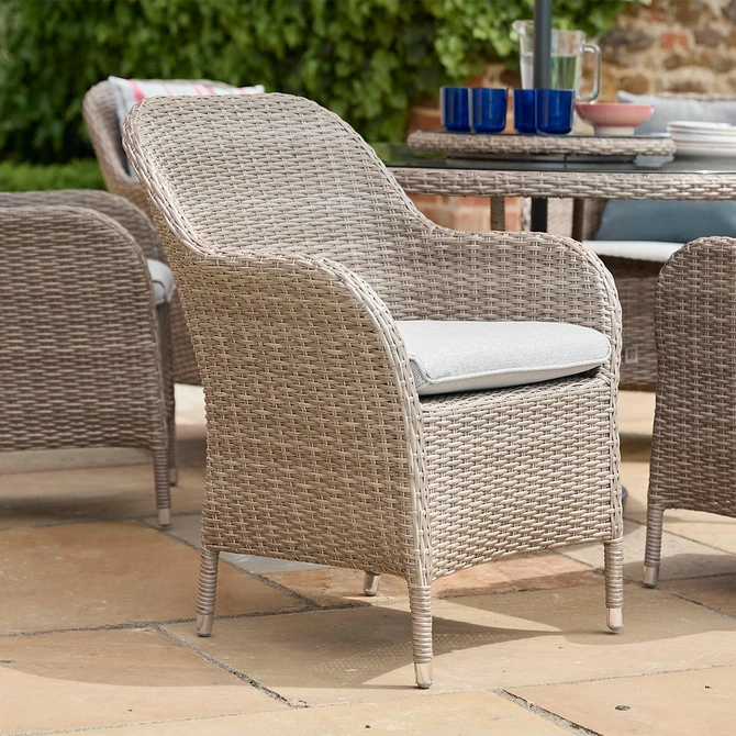 LeisureGrow Monte Carlo Sand 6 Seater Dining Set with 3mtr Parasol - image 3